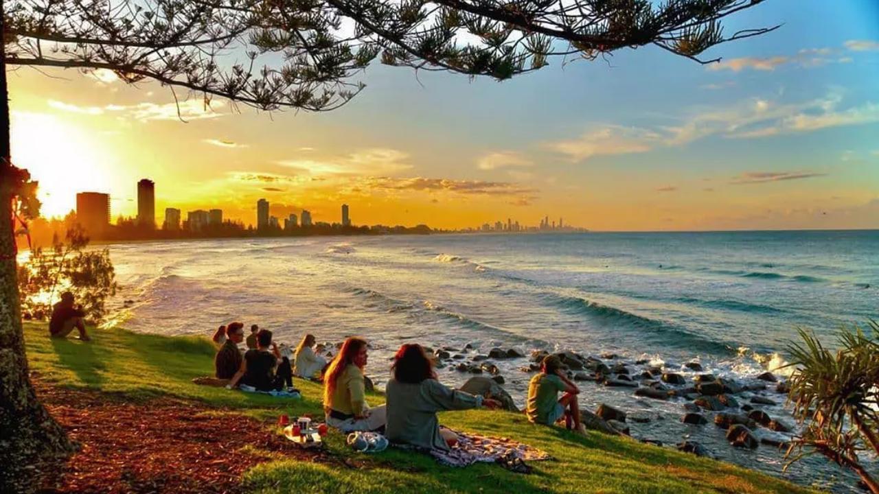 Sunset views form Burleigh Hill, one of the best sunset views on the Gold Coast