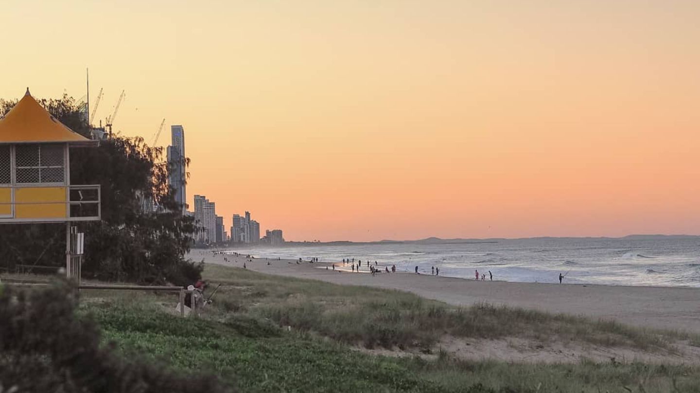 Sunset over Gold Coast beach