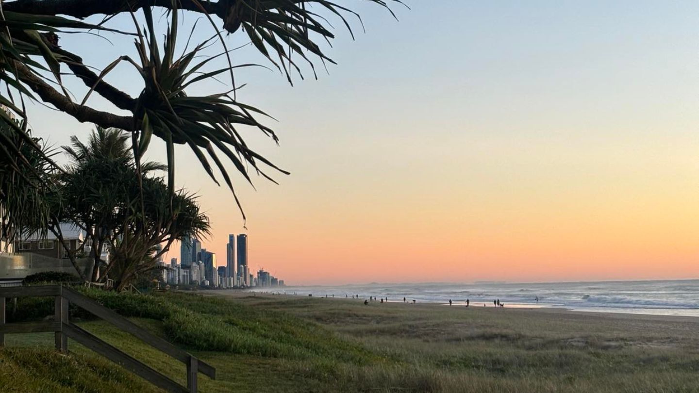 Sunset view from Burleigh national park, Gold Coast Australia